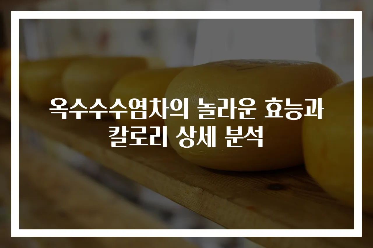 옥수수수염차의 놀라운 효능과 칼로리 상세 분석