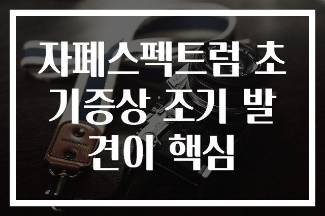 자폐스펙트럼 초기증상 조기 발견이 핵심