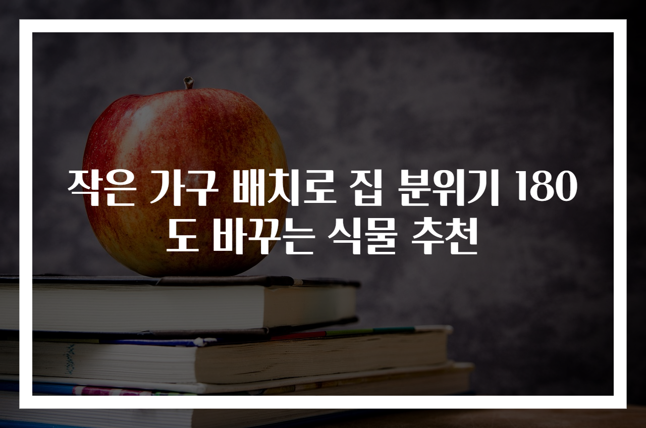작은 가구 배치로 집 분위기 180도 바꾸는 식물 추천