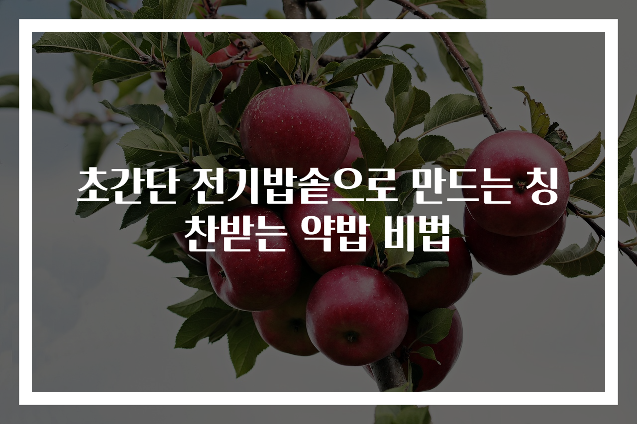 초간단 전기밥솥으로 만드는 칭찬받는 약밥 비법