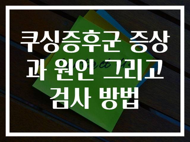 쿠싱증후군 증상과 원인 그리고 검사 방법