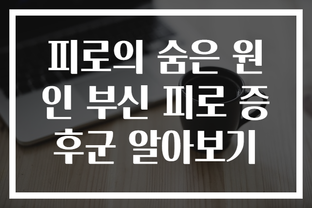 피로의 숨은 원인 부신 피로 증후군 알아보기