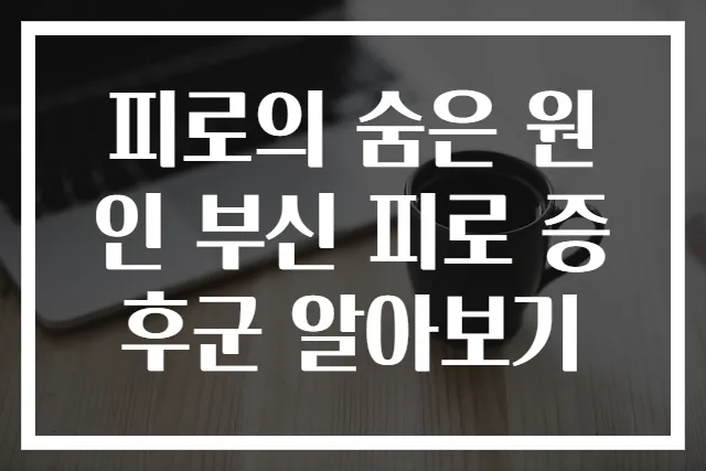 피로의 숨은 원인 부신 피로 증후군 알아보기