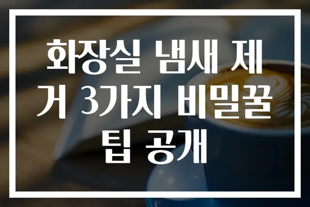 화장실 냄새 제거 3가지 비밀꿀팁 공개
