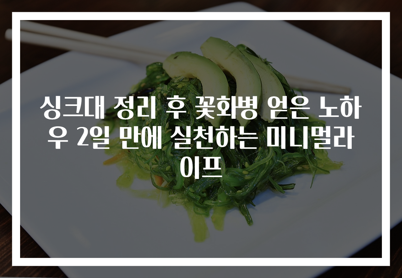 싱크대 정리 후 꽃화병 얻은 노하우 2일 만에 실천하는 미니멀라이프