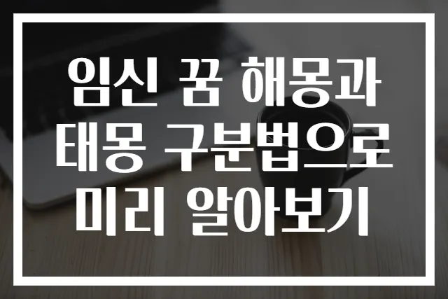 임신 꿈 해몽과 태몽 구분법으로 미리 알아보기