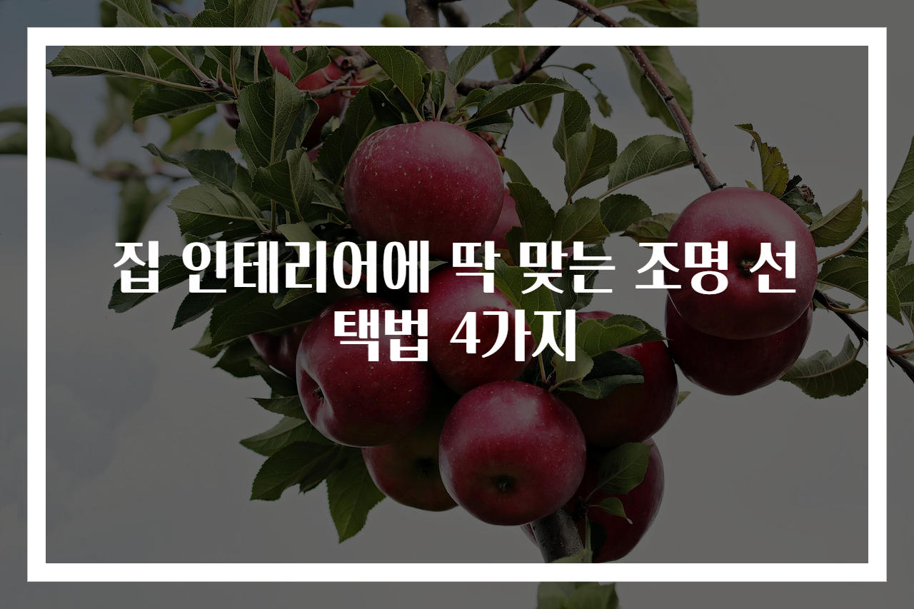 집 인테리어에 딱 맞는 조명 선택법 4가지