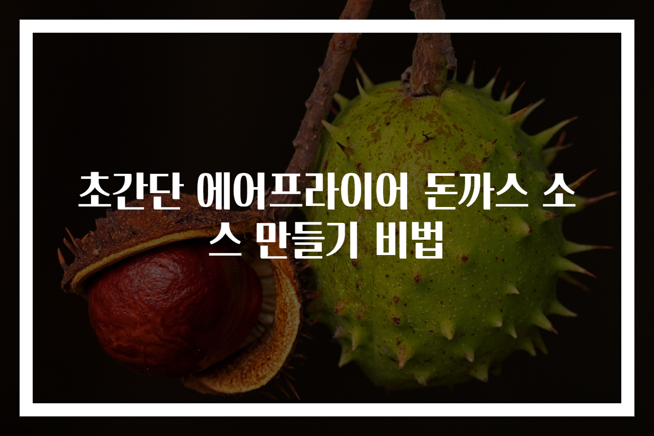 초간단 에어프라이어 돈까스 소스 만들기 비법