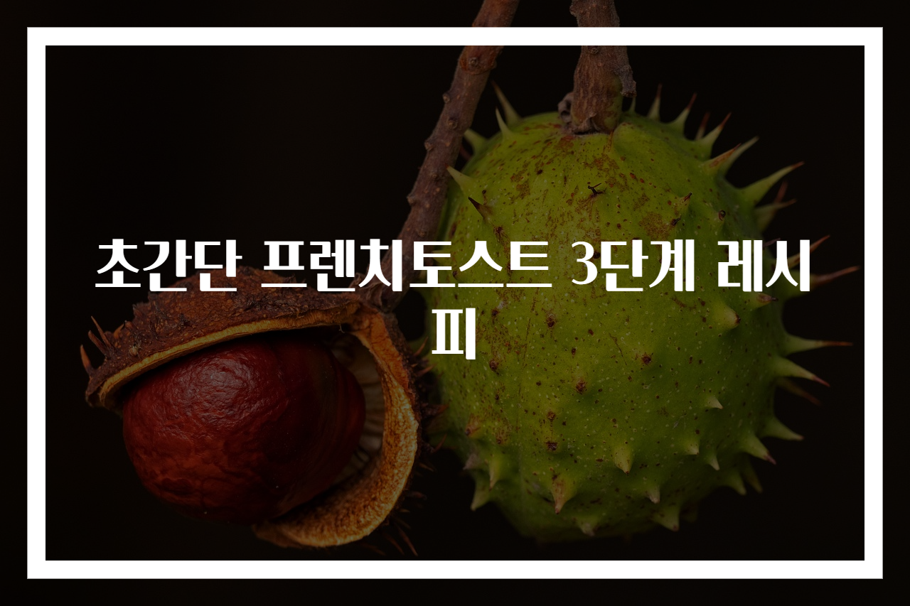 초간단 프렌치토스트 3단계 레시피