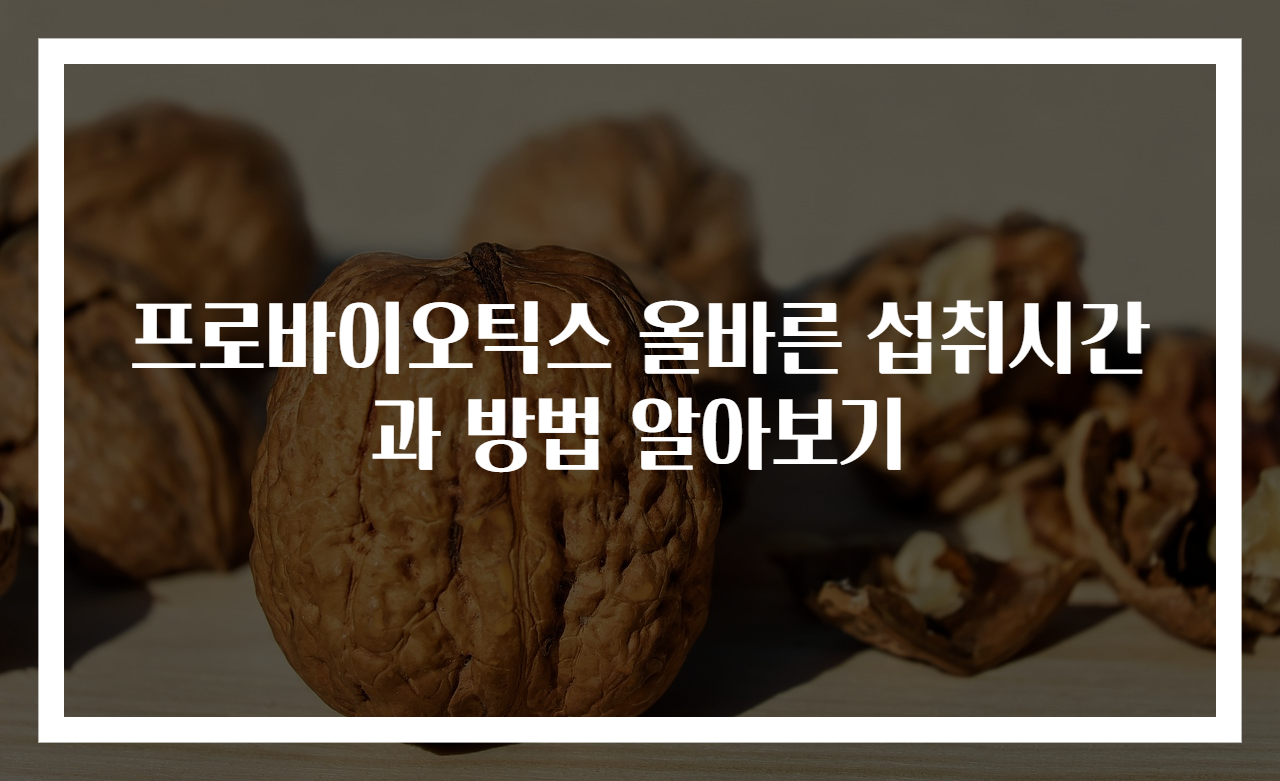프로바이오틱스 올바른 섭취시간과 방법 알아보기
