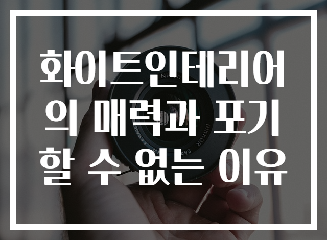 화이트인테리어의 매력과 포기할 수 없는 이유