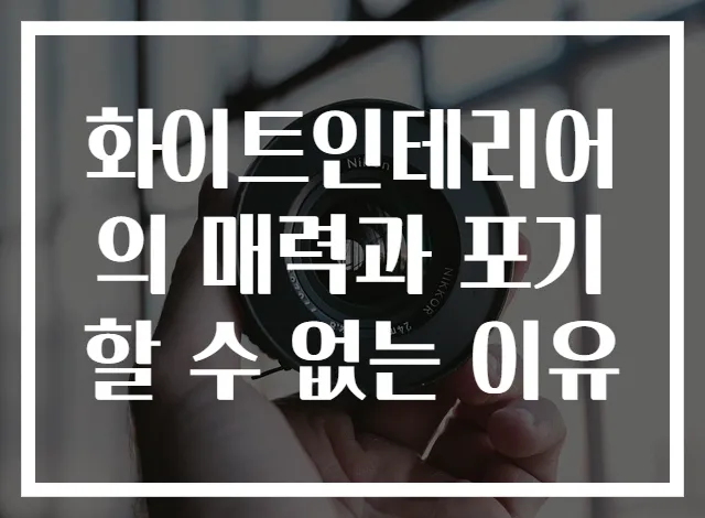 화이트인테리어의 매력과 포기할 수 없는 이유