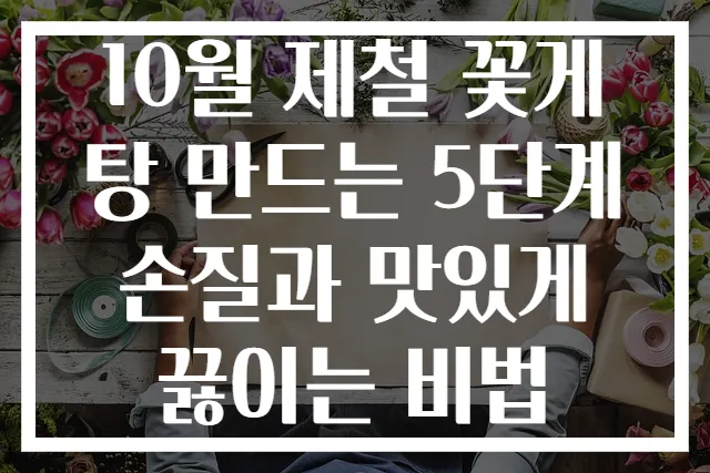 10월 제철 꽃게탕 만드는 5단계 손질과 맛있게 끓이는 비법
