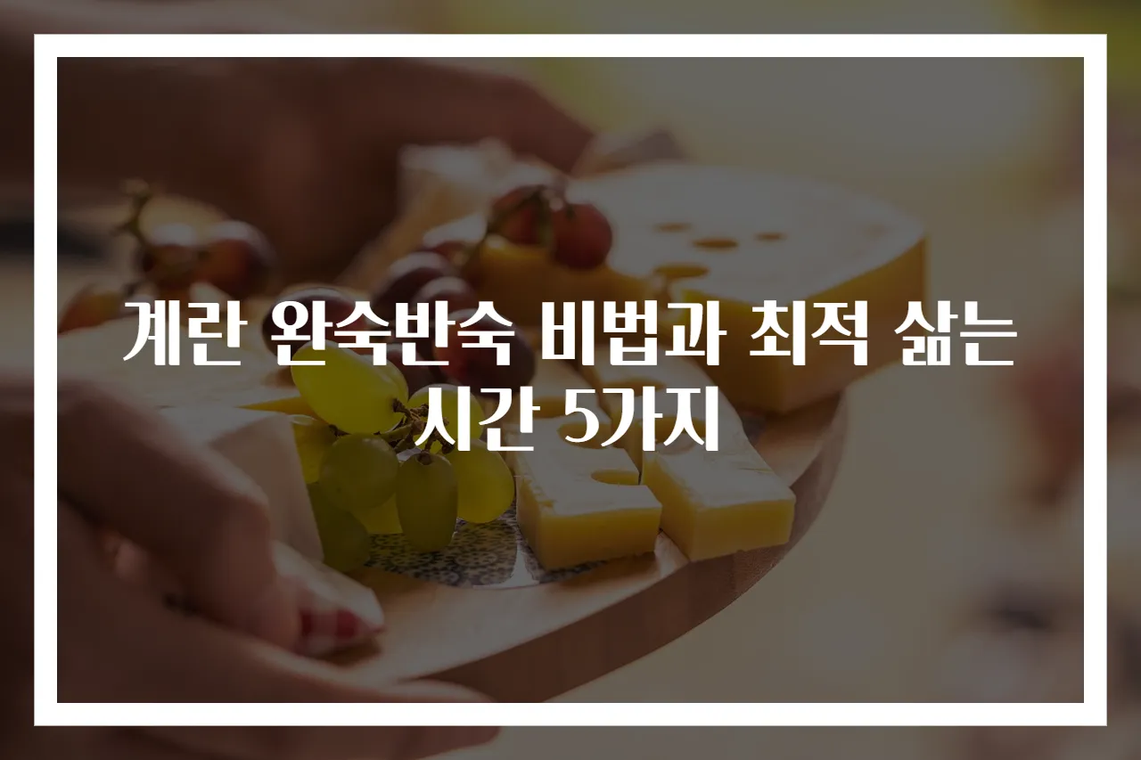 계란 완숙반숙 비법과 최적 삶는시간 5가지
