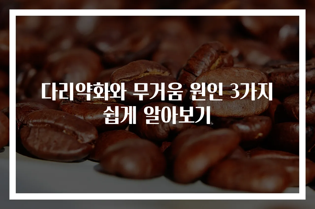 다리약화와 무거움 원인 3가지 쉽게 알아보기