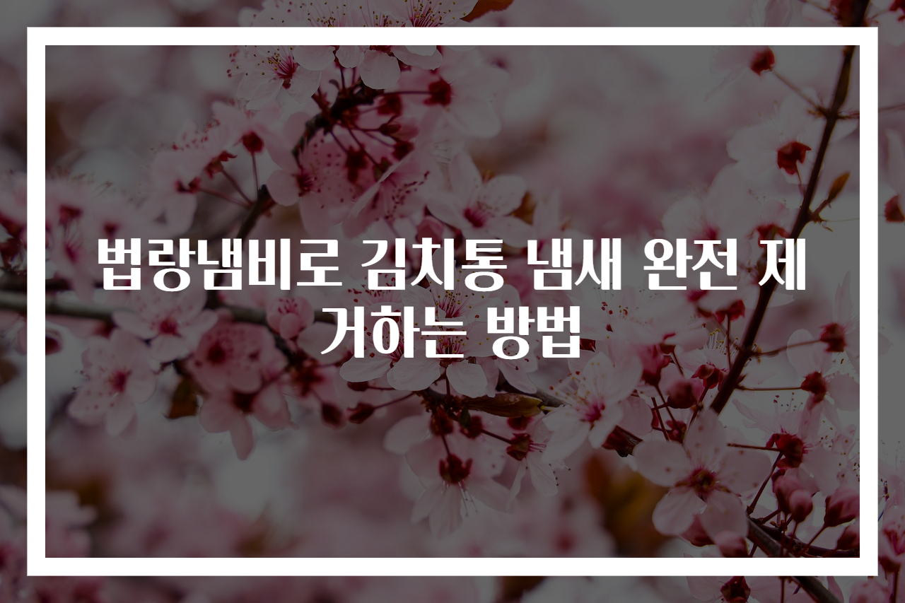 법랑냄비로 김치통 냄새 완전 제거하는 방법