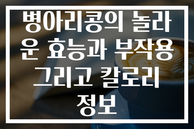 병아리콩의 놀라운 효능과 부작용 그리고 칼로리 정보
