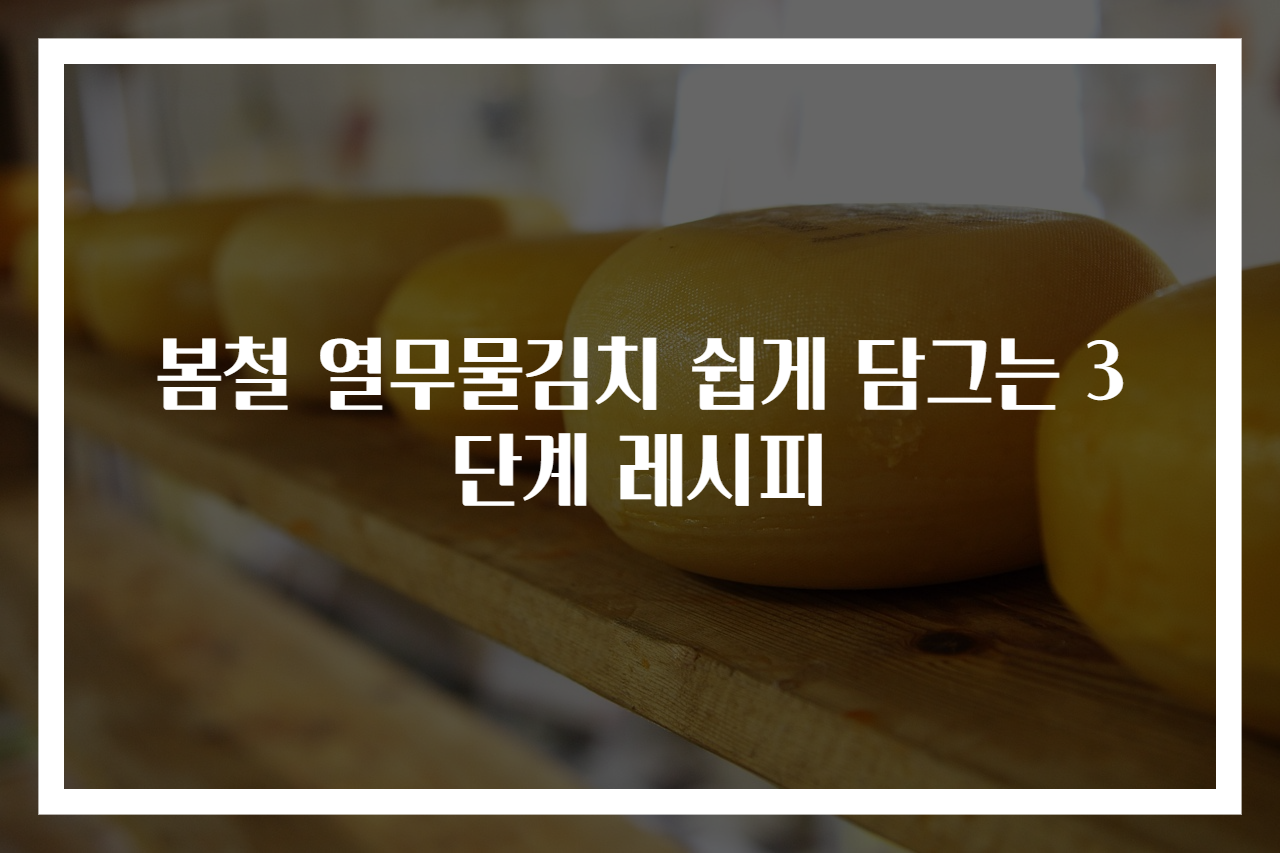 봄철 열무물김치 쉽게 담그는 3단계 레시피