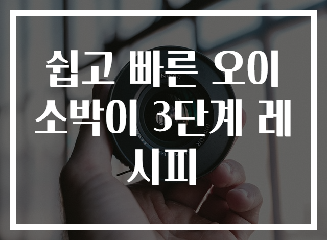 쉽고 빠른 오이소박이 3단계 레시피