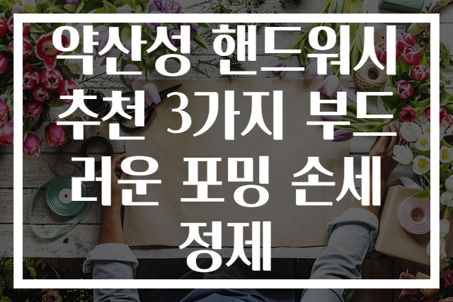 약산성 핸드워시 추천 3가지 부드러운 포밍 손세정제