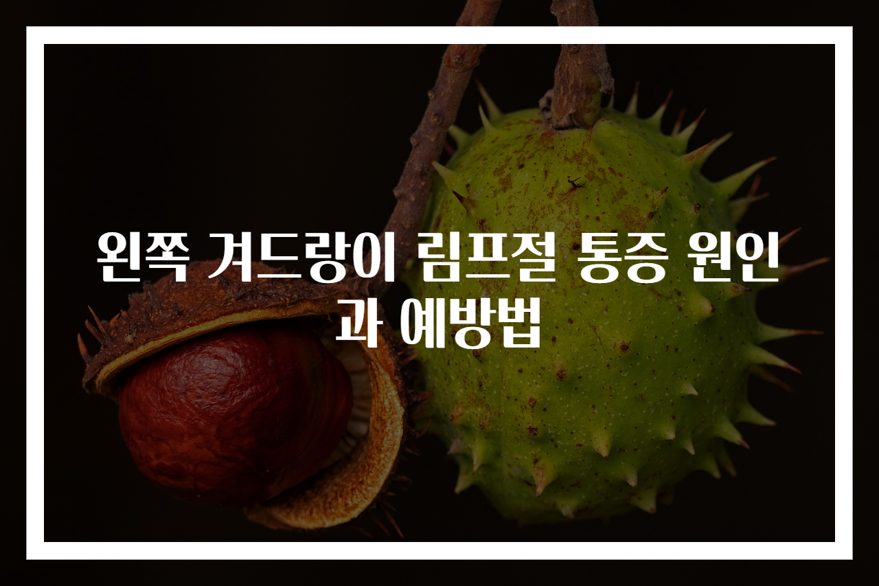 왼쪽 겨드랑이 림프절 통증 원인과 예방법