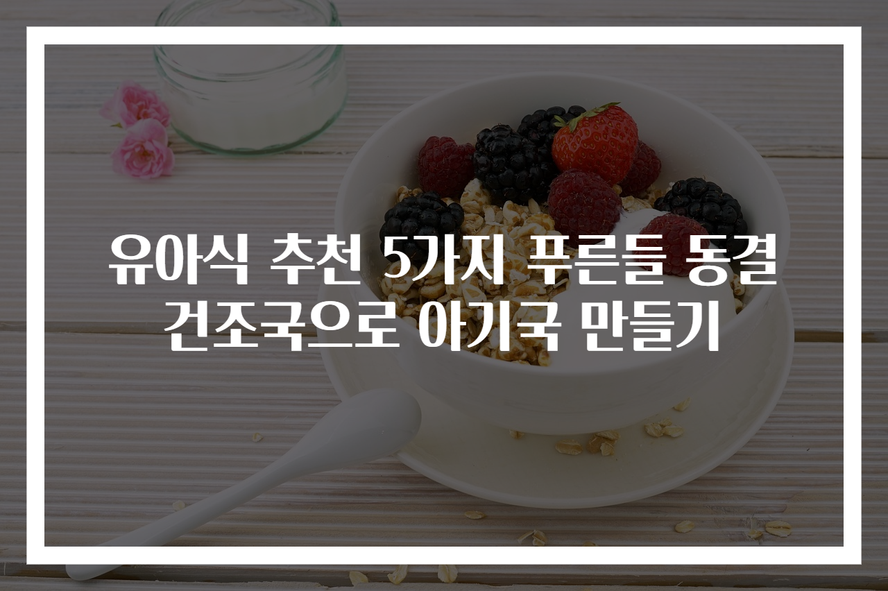 유아식 추천 5가지 푸른들 동결건조국으로 아기국 만들기