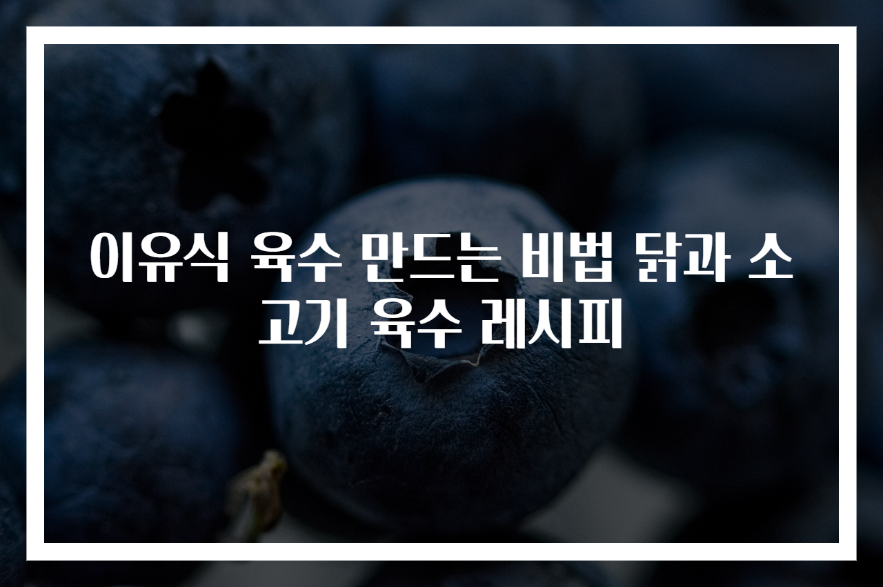 이유식 육수 만드는 비법 닭과 소고기 육수 레시피