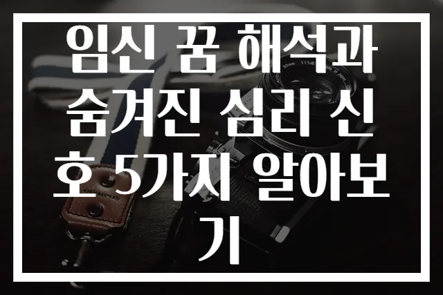 임신 꿈 해석과 숨겨진 심리 신호 5가지 알아보기