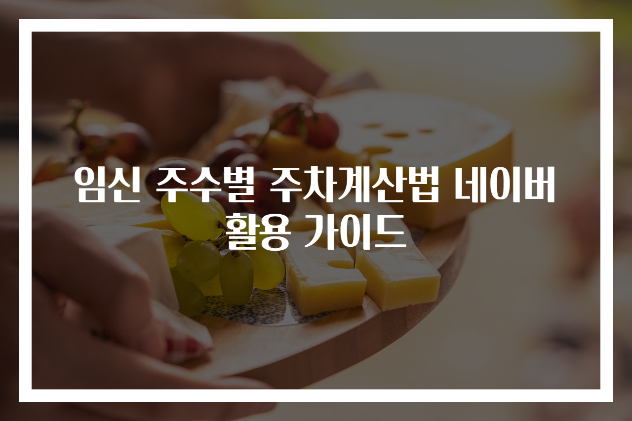 임신 주수별 주차계산법 네이버 활용 가이드