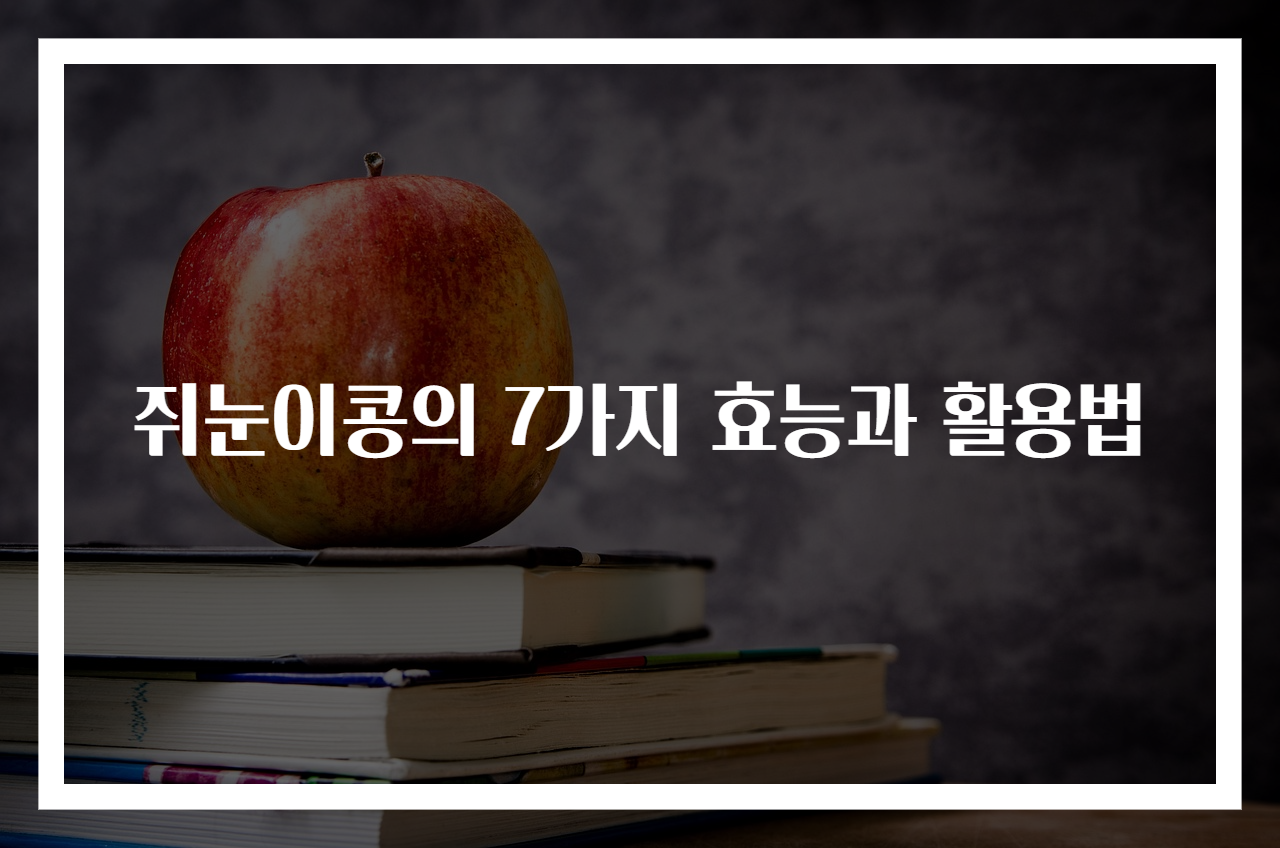 쥐눈이콩의 7가지 효능과 활용법