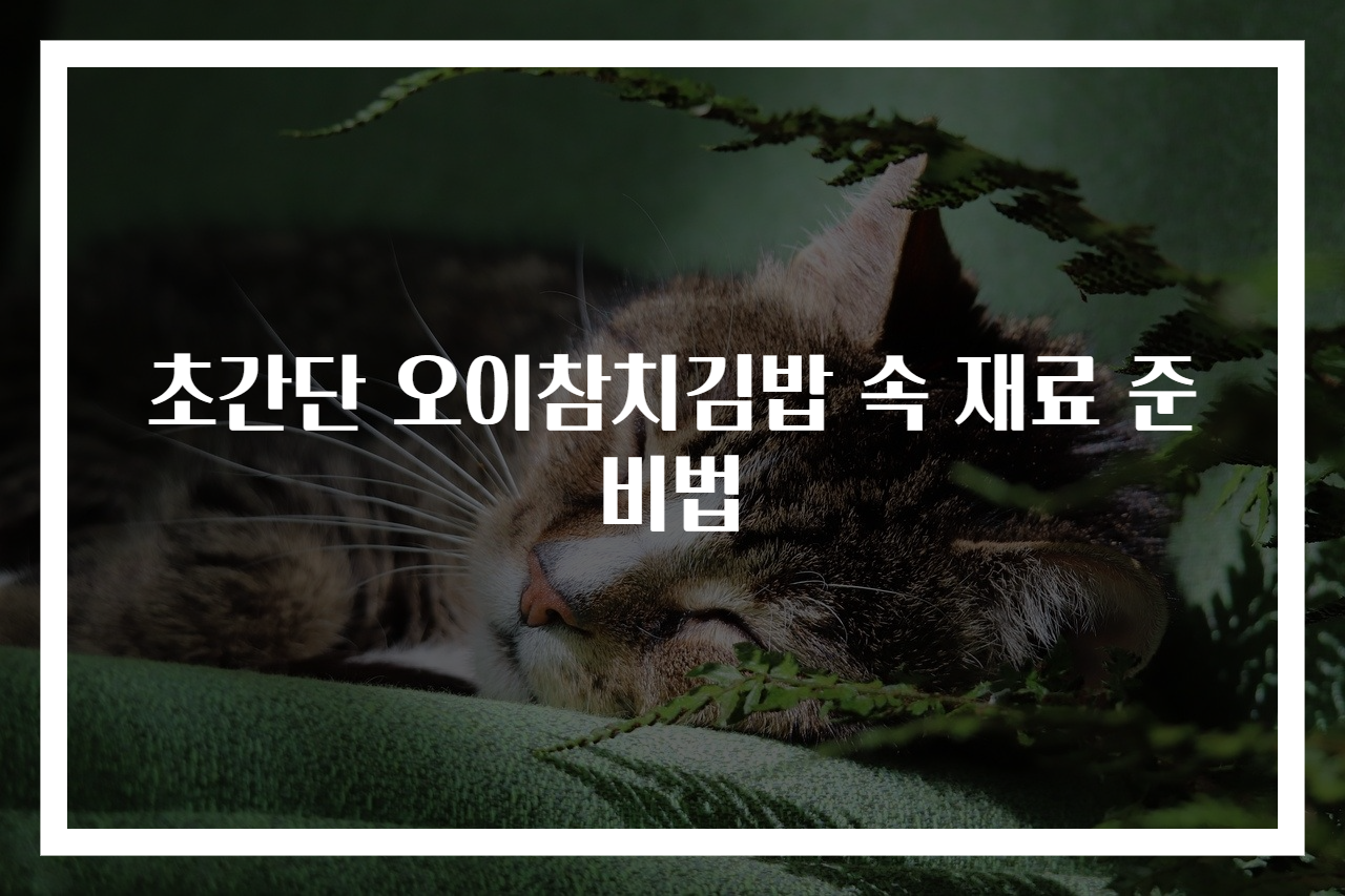 초간단 오이참치김밥 속 재료 준비법