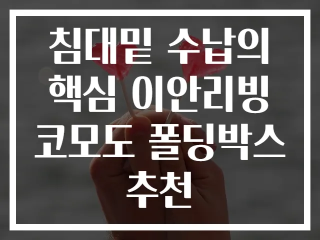 침대밑 수납의 핵심 이안리빙 코모도 폴딩박스 추천