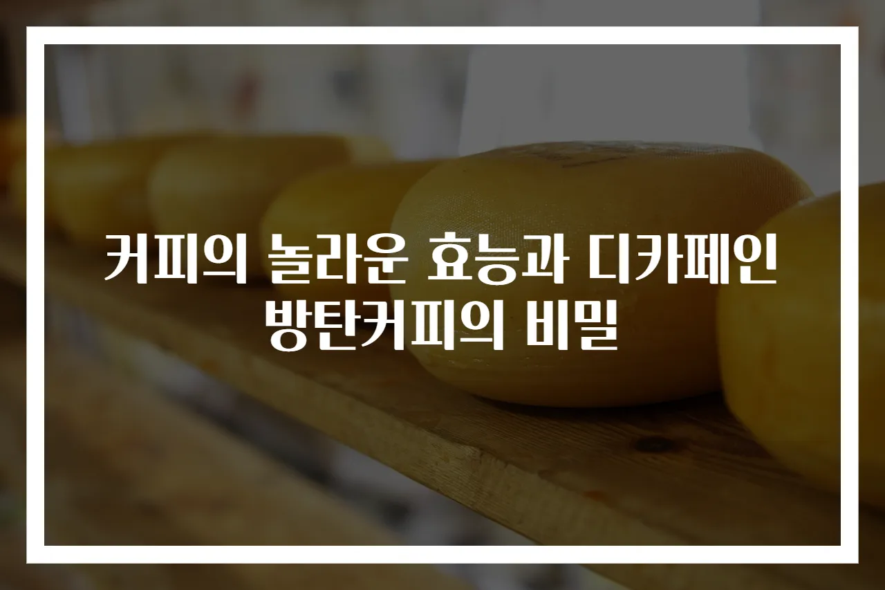 커피의 놀라운 효능과 디카페인 방탄커피의 비밀