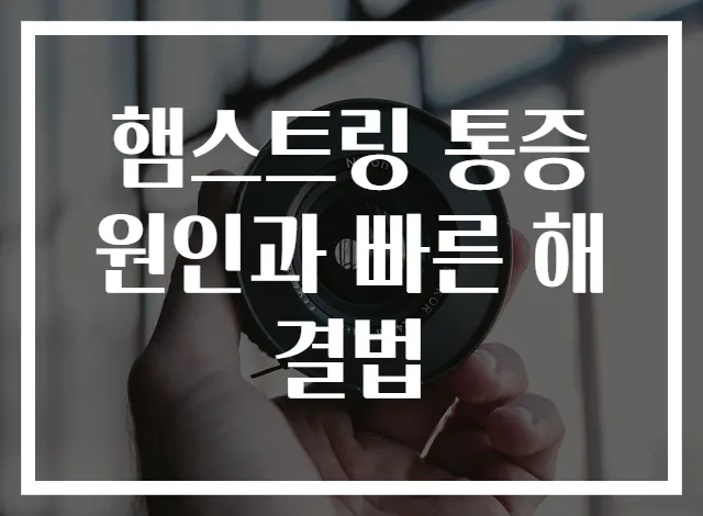 햄스트링 통증 원인과 빠른 해결법
