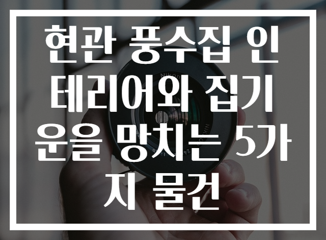 현관 풍수집 인테리어와 집기운을 망치는 5가지 물건