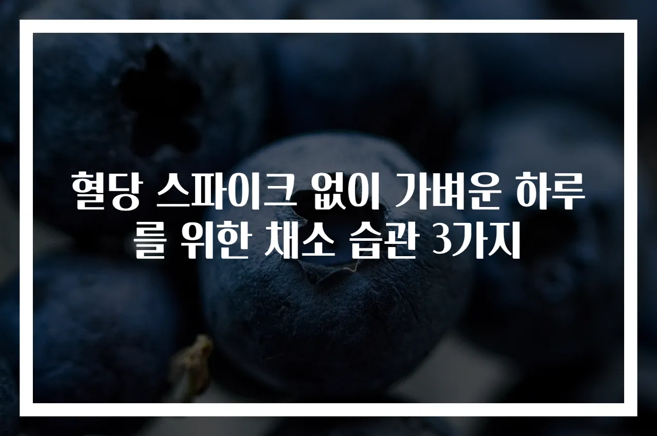 혈당 스파이크 없이 가벼운 하루를 위한 채소 습관 3가지