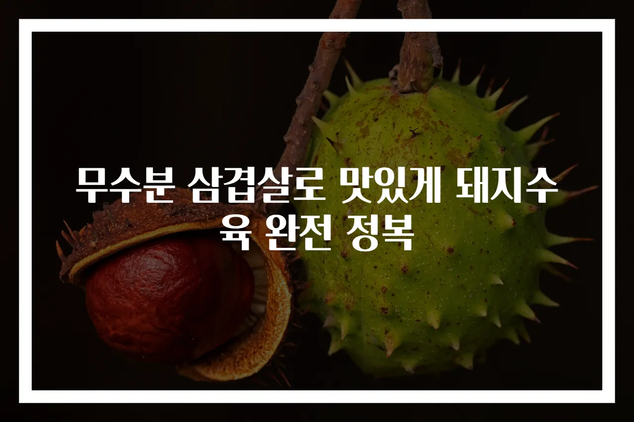 무수분 삼겹살로 맛있게 돼지수육 완전 정복
