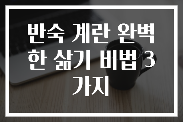 반숙 계란 완벽한 삶기 비법 3가지