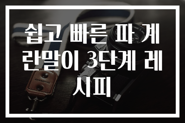 쉽고 빠른 파 계란말이 3단계 레시피