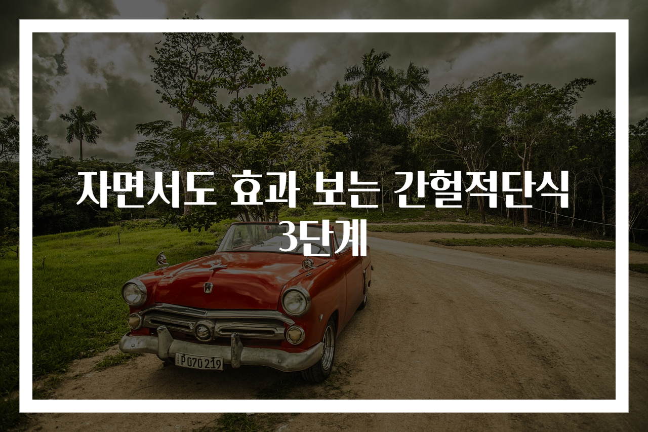 자면서도 효과 보는 간헐적단식 3단계